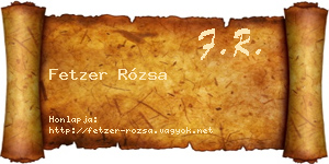 Fetzer Rózsa névjegykártya